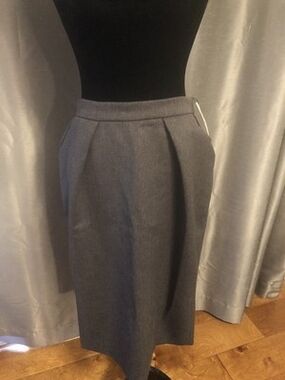 D&G Dolce Gabbana Charcoal Wool Pencil Skirt
